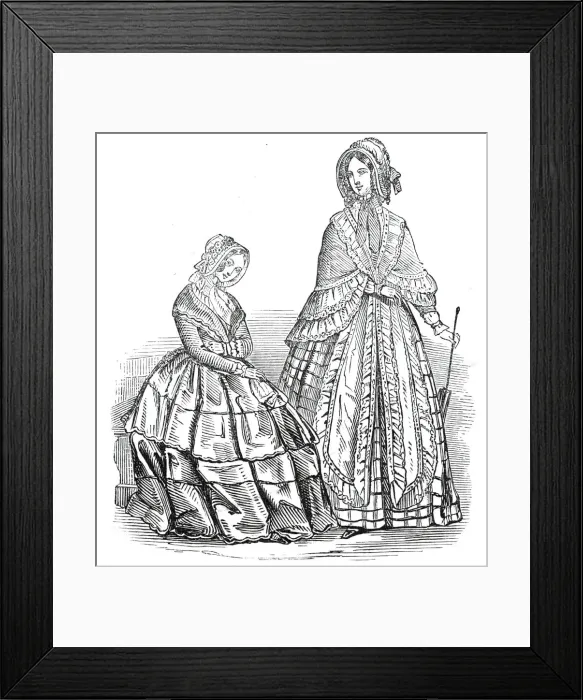 Framed Print : Fashions for August, 1845. Creator: Unknown Framed Print : Fashions for August, 1845. Creator: Unknown