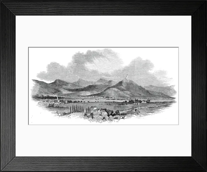 Framed Print : The Seven Mountains and Drachenfels, from Godenberg, 1845. Creator: Ebenezer Landells Framed Print : The Seven Mountains and Drachenfels, from Godenberg, 1845. Creator: Ebenezer Landells