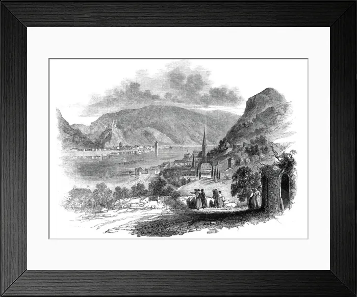 Framed Print : St. Goar, on the Rhine, 1845. Creator: Unknown Framed Print : St. Goar, on the Rhine, 1845. Creator: Unknown