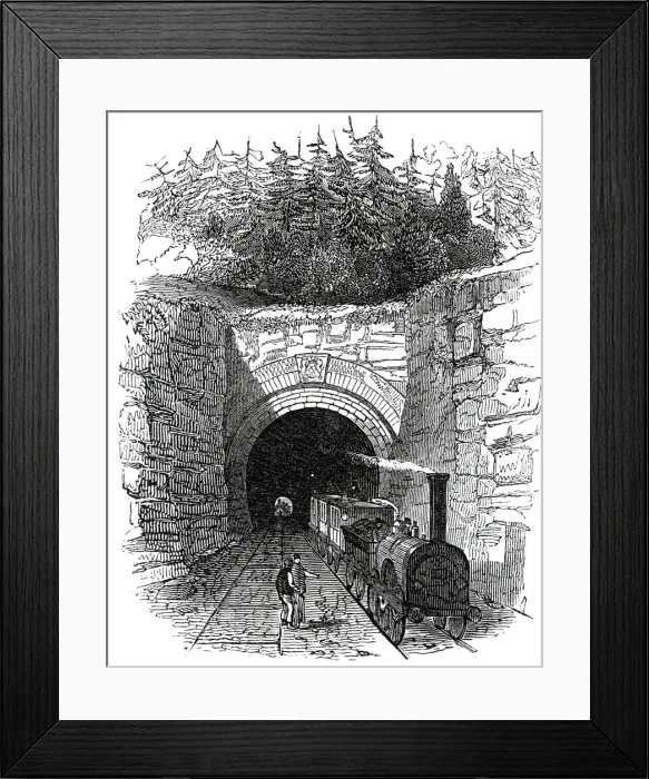 Framed Print : Littlebury Tunnel, 1845. Creator: Unknown Framed Print : Littlebury Tunnel, 1845. Creator: Unknown