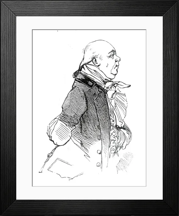 Framed Print : Old-fashioned London shopkeeper, 1845. Creator: Unknown Framed Print : Old-fashioned London shopkeeper, 1845. Creator: Unknown
