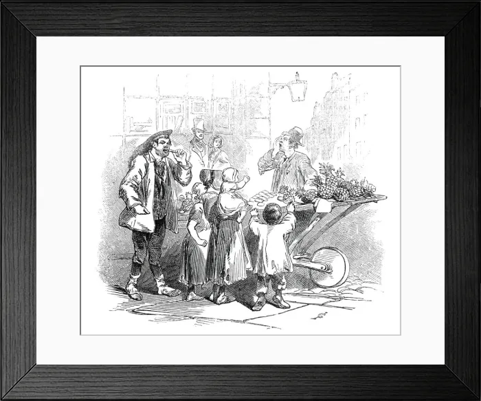 Framed Print : Pine-Apples, a penny a slice, 1845. Creator: Unknown Framed Print : Pine-Apples, a penny a slice, 1845. Creator: Unknown