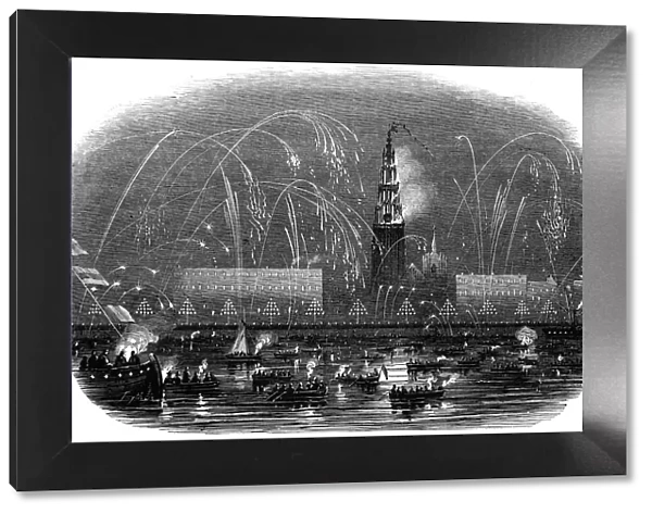 The Illumination of Antwerp, at Her Majestys Return, 1845. Creator: Unknown