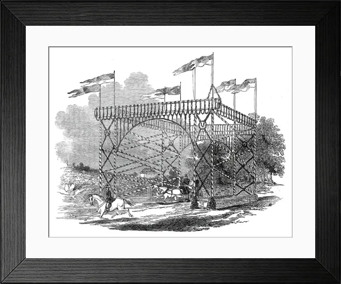 Framed Print : Triumphal arch erected by the railway company at Gotha, 1845. Creator: Unknown Framed Print : Triumphal arch erected by the railway company at Gotha, 1845. Creator: Unknown