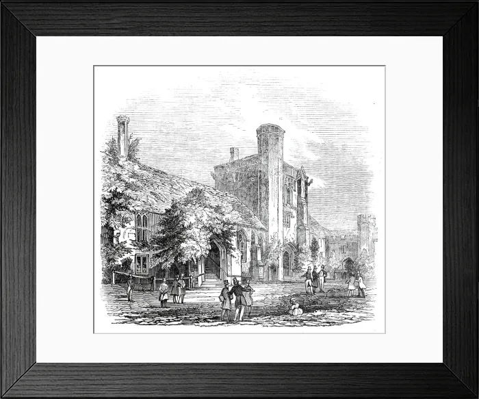 Framed Print : The Hospital of St. Cross, 1845. Creator: Unknown Framed Print : The Hospital of St. Cross, 1845. Creator: Unknown