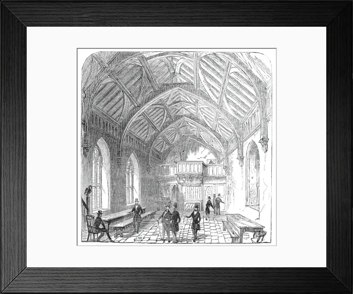 Framed Print : The Hundred Mennes Hall, St. Cross, 1845. Creator: Unknown Framed Print : The Hundred Mennes Hall, St. Cross, 1845. Creator: Unknown