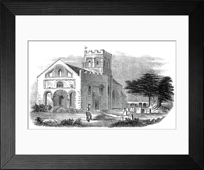 Framed Print : Iffley Church, 1845. Creator: Unknown Framed Print : Iffley Church, 1845. Creator: Unknown
