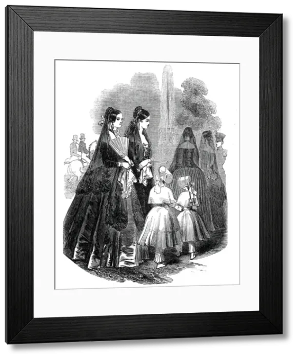 Framed Print : Spanish ladies, 1845. Creator: Unknown Framed Print : Spanish ladies, 1845. Creator: Unknown
