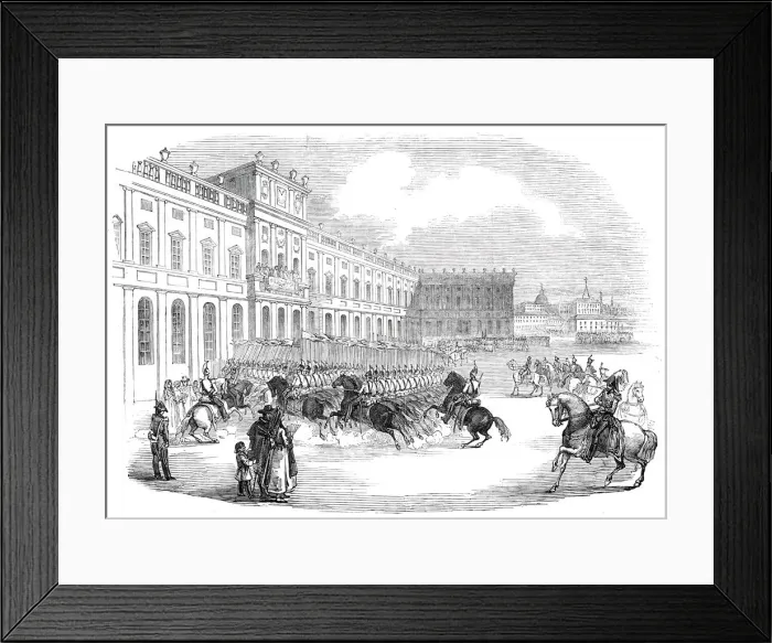 Framed Print : Grand Review at Madrid, 1845. Creator: Unknown Framed Print : Grand Review at Madrid, 1845. Creator: Unknown