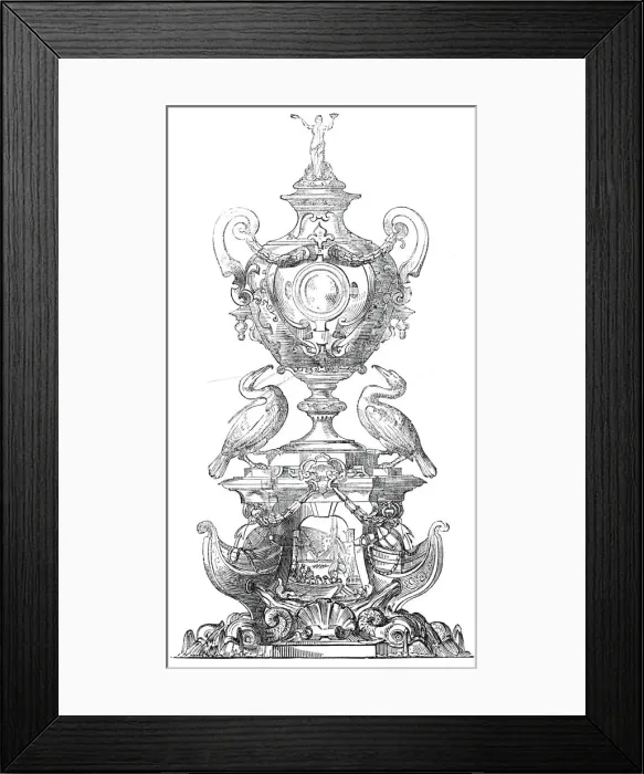 Framed Print : The Grand Challenge Cup, Royal Mersey Yacht Club, 1845. Creator: Unknown Framed Print : The Grand Challenge Cup, Royal Mersey Yacht Club, 1845. Creator: Unknown