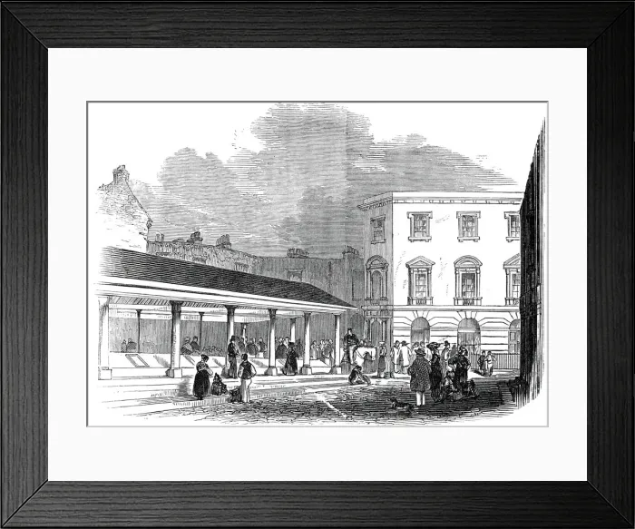 Framed Print : Hutchinsons Market, Aldgate, 1845. Creator: Unknown Framed Print : Hutchinsons Market, Aldgate, 1845. Creator: Unknown