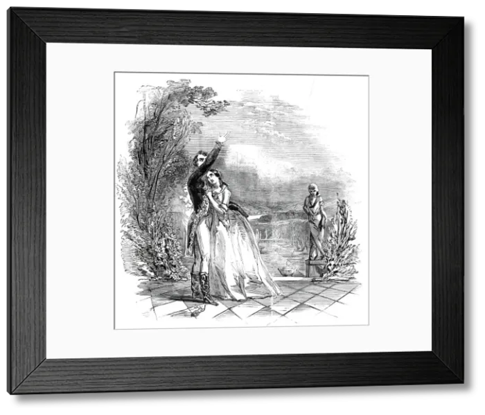 Framed Print : Scene from The Lady of Lyons'at the Haymarket Theatre, 1845. Creator: Unknown Framed Print : Scene from The Lady of Lyons'at the Haymarket Theatre, 1845. Creator: Unknown