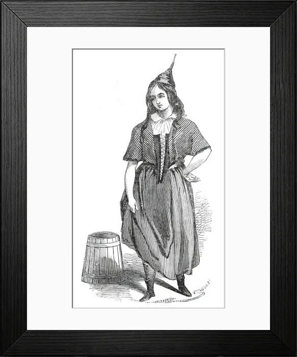 Framed Print : Madeirese costume, 1845. Creator: Unknown Framed Print : Madeirese costume, 1845. Creator: Unknown