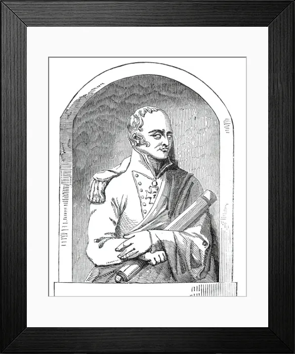 Framed Print : Monument to Admiral Maitland, 1845. Creator: Unknown Framed Print : Monument to Admiral Maitland, 1845. Creator: Unknown