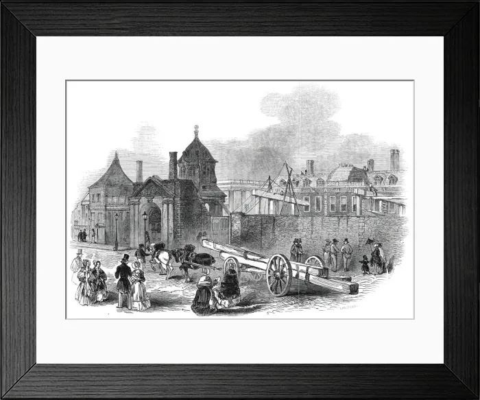Framed Print : Present state of the British Museum, 1845. Creator: Ebenezer Landells Framed Print : Present state of the British Museum, 1845. Creator: Ebenezer Landells