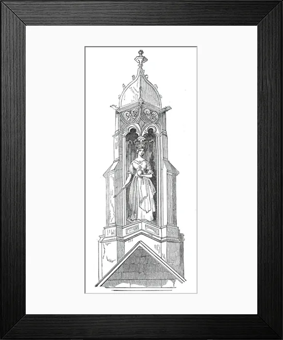 Framed Print : Statue of Queen Victoria, on the Great South Gable, Lincolns Inn New Buildings, 1845 Framed Print : Statue of Queen Victoria, on the Great South Gable, Lincolns Inn New Buildings, 1845