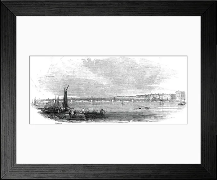 Framed Print : New Bridge at St. Petersburg, 1845. Creator: Unknown Framed Print : New Bridge at St. Petersburg, 1845. Creator: Unknown
