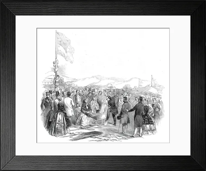 Framed Print : The Earl of Bandon cutting the first turf for the Cork and Bandon Railway, 1845 Framed Print : The Earl of Bandon cutting the first turf for the Cork and Bandon Railway, 1845