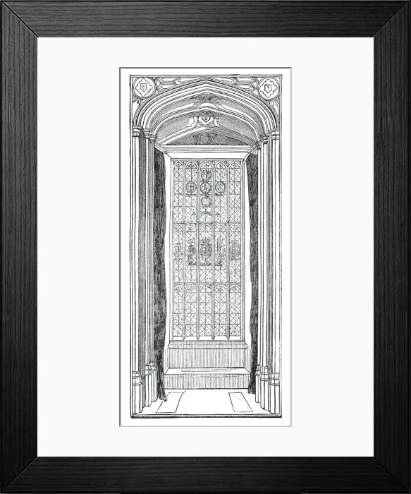 Framed Print : The western oriel of Lincolns Inn New Buildings, 1845. Creator: Unknown Framed Print : The western oriel of Lincolns Inn New Buildings, 1845. Creator: Unknown