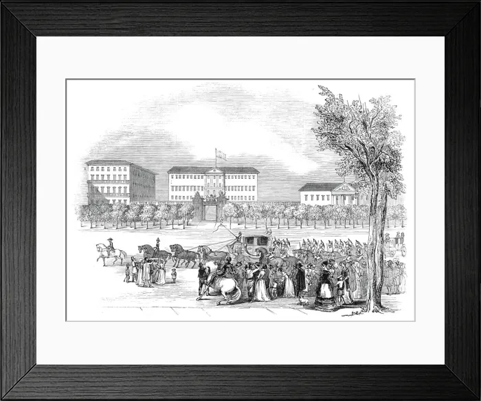 Framed Print : Madrid - the Queen passing La Buena Vista, in La Alcala, 1845. Creator: Unknown Framed Print : Madrid - the Queen passing La Buena Vista, in La Alcala, 1845. Creator: Unknown