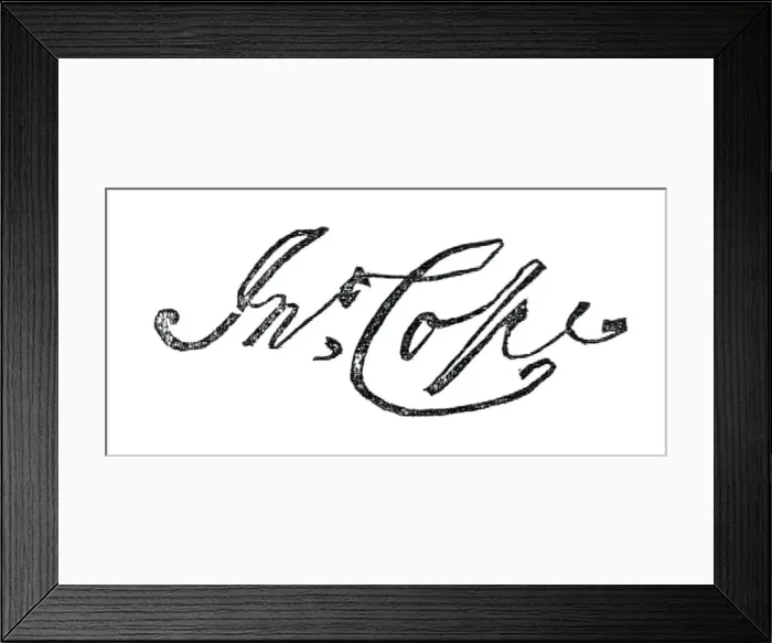 Framed Print : Autograph of Sir John Cope, 1845. Creator: Unknown Framed Print : Autograph of Sir John Cope, 1845. Creator: Unknown