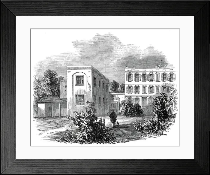 Framed Print : The German Hospital and grounds, 1845. Creator: Unknown Framed Print : The German Hospital and grounds, 1845. Creator: Unknown