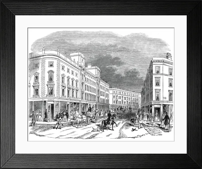 Framed Print : London improvements - Cranbourne Street, 1845. Creator: Unknown