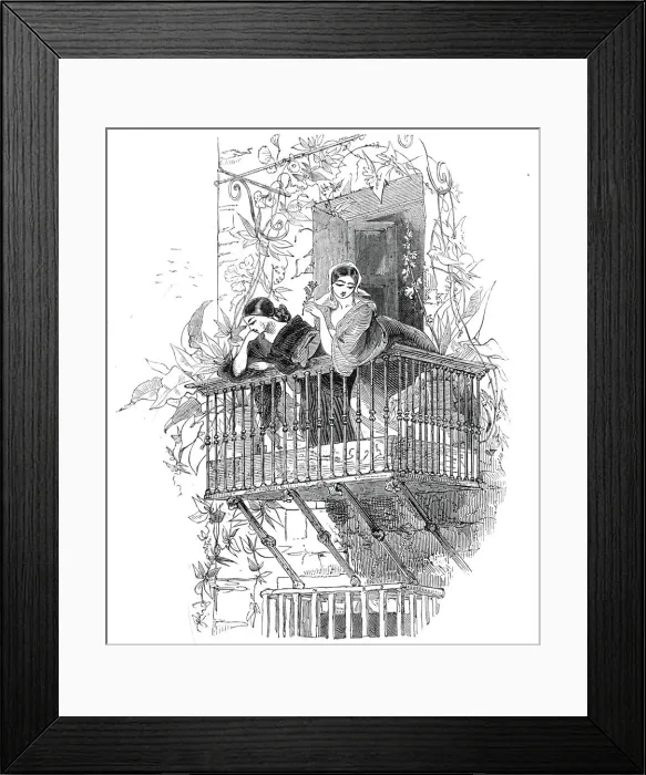 Framed Print : Balcony scene, at Andalusia, 1845. Creator: Unknown Framed Print : Balcony scene, at Andalusia, 1845. Creator: Unknown