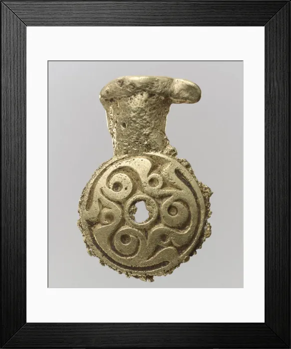 Framed Print : Gold Belt Mount (Miscast and Unfinished), Avar, 700s. Creator: Unknown Framed Print : Gold Belt Mount (Miscast and Unfinished), Avar, 700s. Creator: Unknown