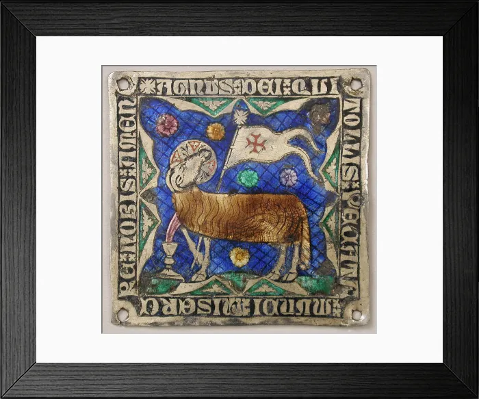 Framed Print : Plaque with Agnus Dei, Catalan, 14th century. Creator: Unknown Framed Print : Plaque with Agnus Dei, Catalan, 14th century. Creator: Unknown