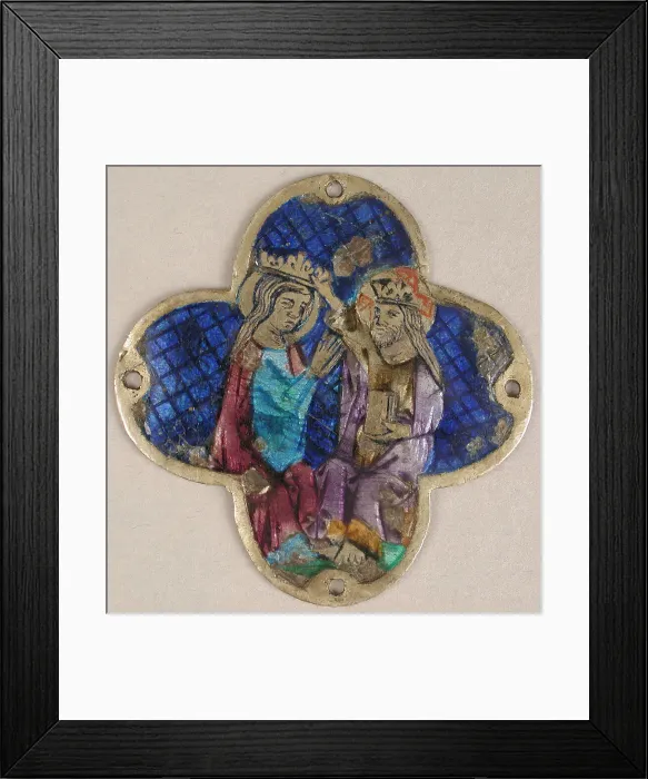 Framed Print : Plaque with the Heavenly Coronation of the Virgin, Catalan, 14th century Framed Print : Plaque with the Heavenly Coronation of the Virgin, Catalan, 14th century
