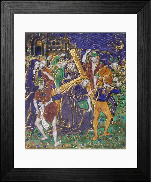 Framed Print : Plaque with Christ Carring Cross, French, 16th century. Creator: Unknown Framed Print : Plaque with Christ Carring Cross, French, 16th century. Creator: Unknown
