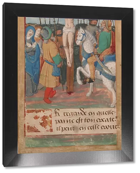 Manuscript Leaf with the Crucifixion, from a Book of Hours, French, 15th century