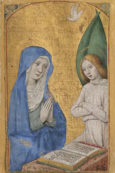 Manuscript Leaf with the Annunciation from a Book of Hours, French, ca. 1485-90