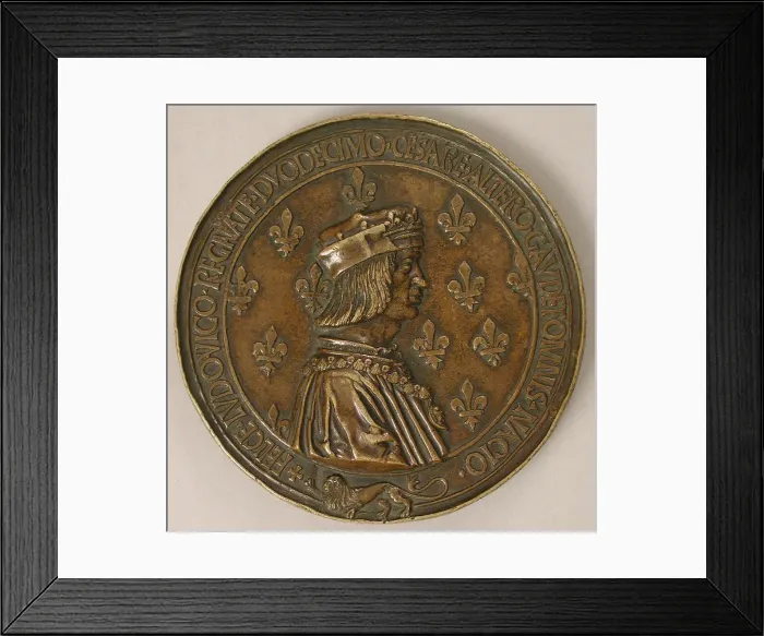 Framed Print : Medal Louis XII, King of France (r. 1498-15155), and Anne of Brittany (1476-1514), French Framed Print : Medal Louis XII, King of France (r. 1498-15155), and Anne of Brittany (1476-1514), French