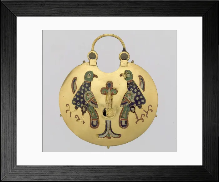 Framed Print : Temple Pendant with Two Birds Flanking a Tree of Life (front)... Kievan Rus, ca Framed Print : Temple Pendant with Two Birds Flanking a Tree of Life (front)... Kievan Rus, ca