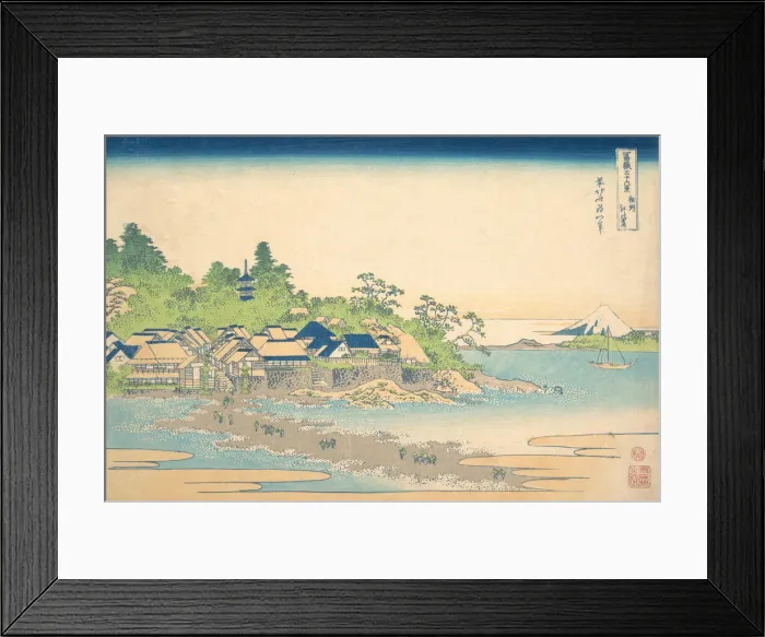 Framed Print : Enoshima in Sagami Province (Soshu Enoshima), from the series Thirty-six Views of M Framed Print : Enoshima in Sagami Province (Soshu Enoshima), from the series Thirty-six Views of M