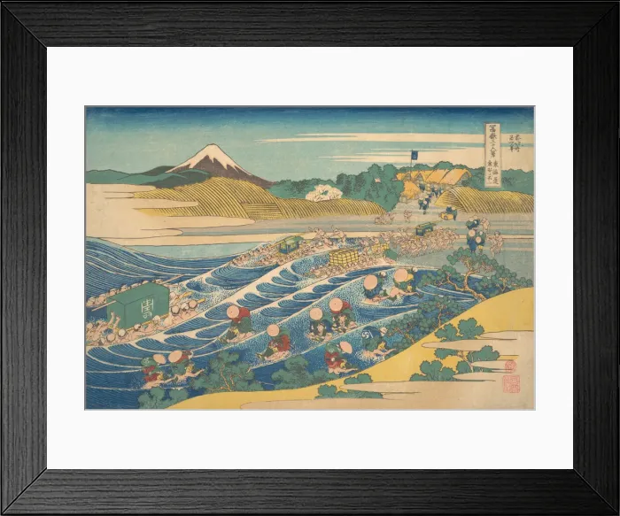 Framed Print : Fuji Seen from Kanaya on the Tokaido (Tokaido Kanaya no Fuji), from the series Thir Framed Print : Fuji Seen from Kanaya on the Tokaido (Tokaido Kanaya no Fuji), from the series Thir