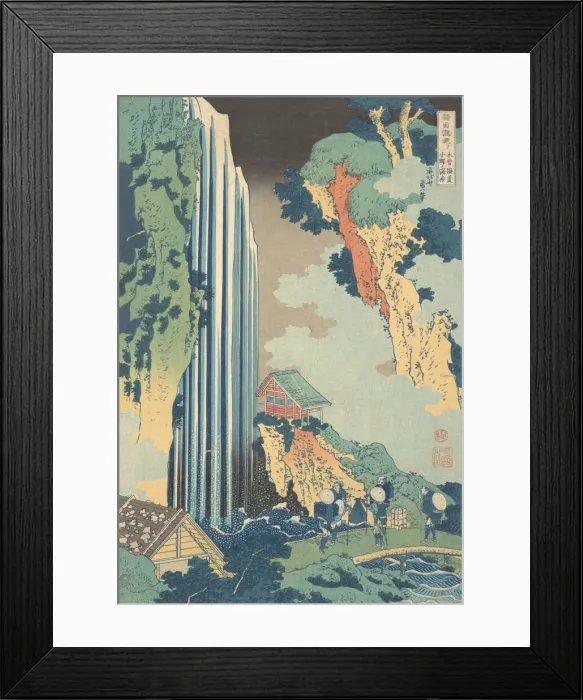 Framed Print : Ono Waterfall on the Kisokaido (Kisokaido Ono no bakufu), from the series A Tour of Wa Framed Print : Ono Waterfall on the Kisokaido (Kisokaido Ono no bakufu), from the series A Tour of Wa