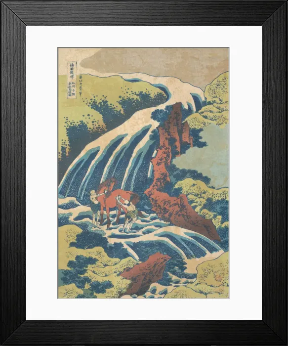 Framed Print : The Waterfall Where Yoshitsune Washed His Horse at Yoshino in Yamato Province (Washu Y Framed Print : The Waterfall Where Yoshitsune Washed His Horse at Yoshino in Yamato Province (Washu Y