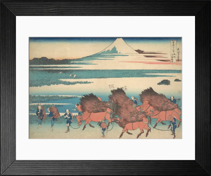 Framed Print : The New Fields at Ono in Suruga Province (Sunshu Ono shinden), from the series Thir Framed Print : The New Fields at Ono in Suruga Province (Sunshu Ono shinden), from the series Thir
