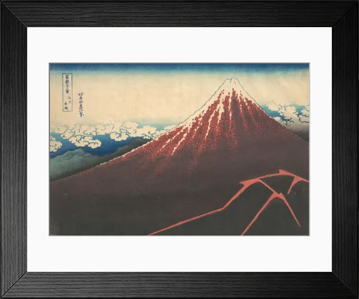 Framed Print : Storm below Mount Fuji (Sanka no haku u), from the series Thirty-six Views of Mount Framed Print : Storm below Mount Fuji (Sanka no haku u), from the series Thirty-six Views of Mount