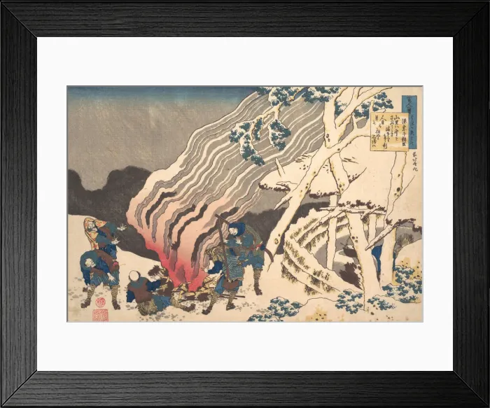 Framed Print : Poem by Minamoto no Muneyuki Ason, from the series One Hundred poems Explained by Framed Print : Poem by Minamoto no Muneyuki Ason, from the series One Hundred poems Explained by