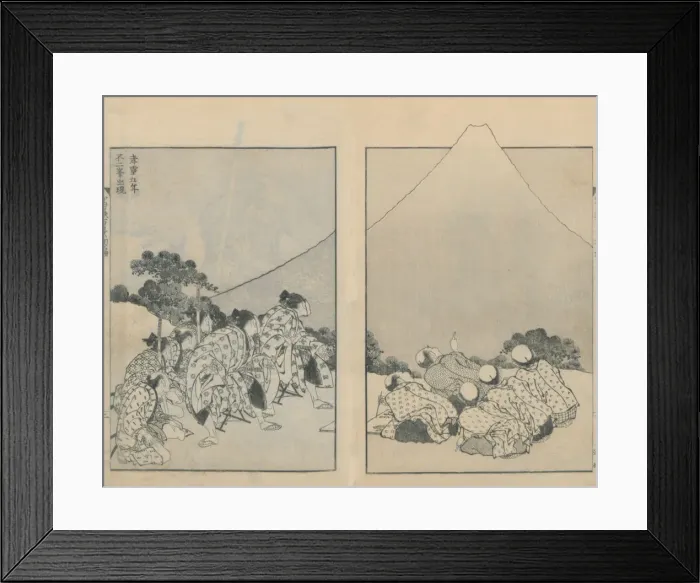 Framed Print : Mount Fuji of the Mists (Vol. 1); Mount Fuji of the Ascending Dragon (Vol. 2), 1834-35 Framed Print : Mount Fuji of the Mists (Vol. 1); Mount Fuji of the Ascending Dragon (Vol. 2), 1834-35