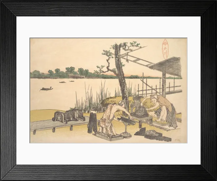 Framed Print : Imadogawa, ca. 1801-4. Creator: Hokusai Framed Print : Imadogawa, ca. 1801-4. Creator: Hokusai