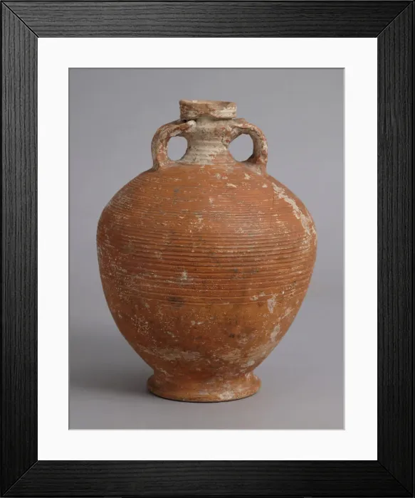 Framed Print : Ribbed Amphora, Coptic, 580-640. Creator: Unknown Framed Print : Ribbed Amphora, Coptic, 580-640. Creator: Unknown