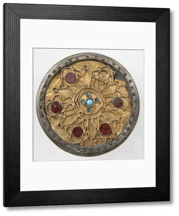 Framed Print : Disk Brooch, Frankish, 8th century (?). Creator: Unknown Framed Print : Disk Brooch, Frankish, 8th century (?). Creator: Unknown