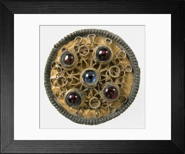 Framed Print : Disk Brooch, Frankish, 7th century. Creator: Unknown