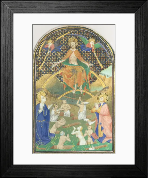 Framed Print : Manuscript Leaf with the Last Judgment, from a Book of Hours, French, ca. 1400 Framed Print : Manuscript Leaf with the Last Judgment, from a Book of Hours, French, ca. 1400