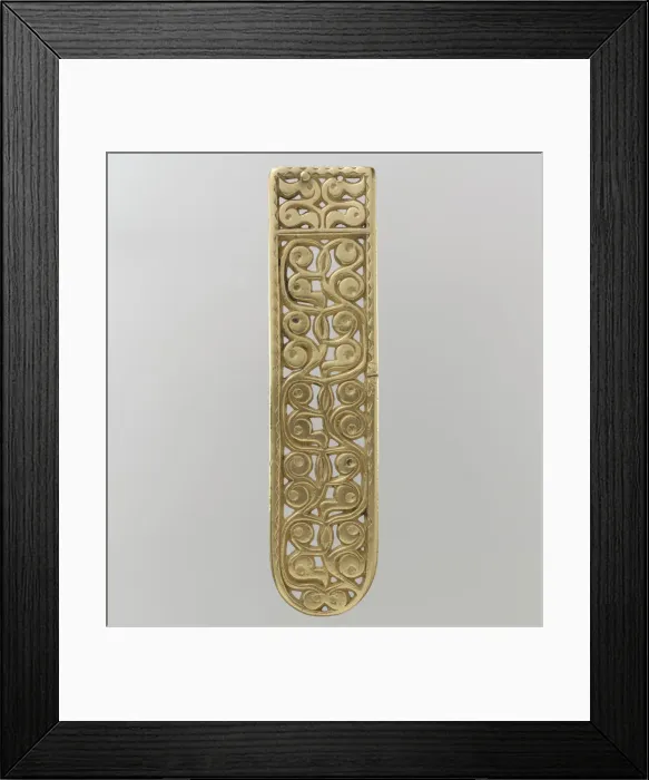 Framed Print : Gold Belt End, Avar, 700s. Creator: Unknown Framed Print : Gold Belt End, Avar, 700s. Creator: Unknown